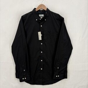 Croft & Barrow Shirt Mens Large Black Easy Care Wrinkle Resistant Button Down